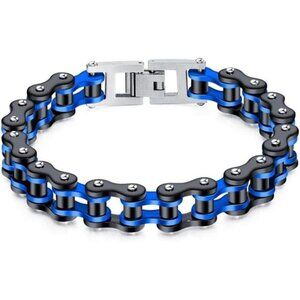 Mens Womens Stainless Steel Biker Bracelet Heavy Chain Rock Link Wristband Jewel